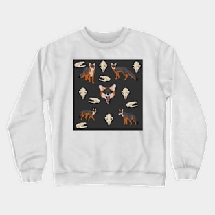 Grey Foxes Black with Skulls Crewneck Sweatshirt